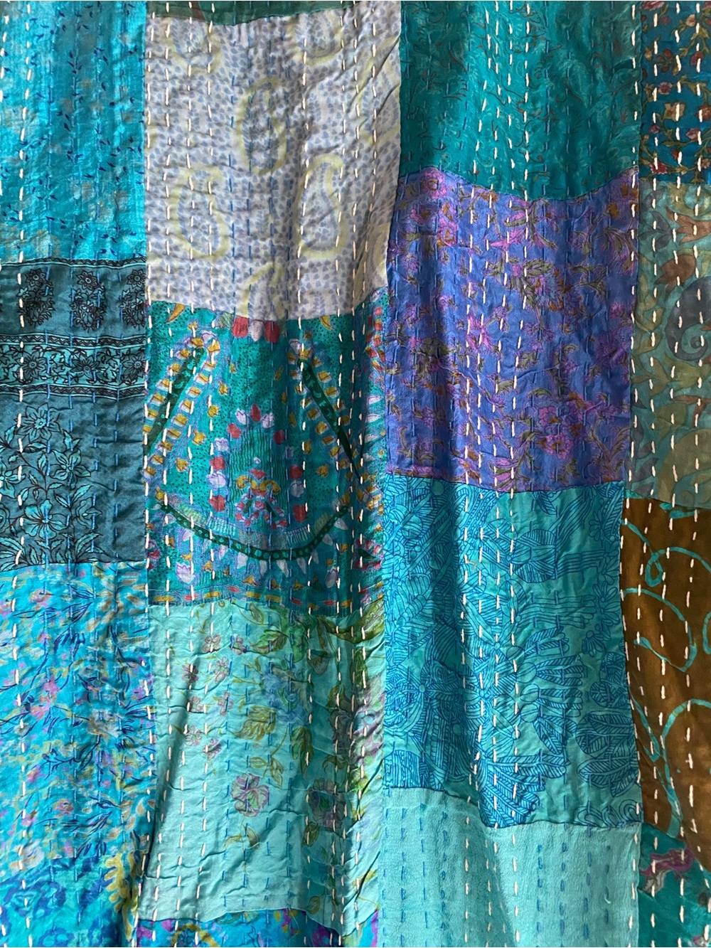 Kantha Kimono Patola Jacket Handmade Jacket Patchwork Kimono Robe - Picture 9 of 16